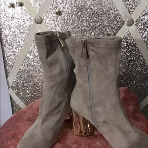 Taupe Suede Ankle Boots